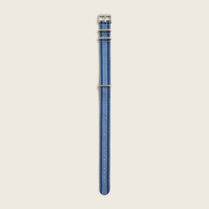 J. Crew Nylon Watch Strap 18mm Men's BH242 Iron Blue Multi Stripe NWT FREE SHIP! - Picture 1 of 2