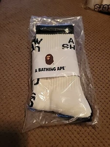 A Bathing Ape BAPE Ape Shall Never Kill weiße Crew-Socken brandneu - Bild 1 von 2