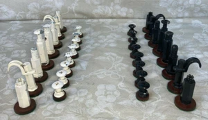 Vintage Art Deco Industrial Schachfiguren Set ohne Brett - Bild 1 von 12