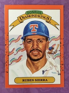 1990 Donruss Diamond Kings #3 Ruben Sierra Texas Rangers Baseball Card - PC TTM