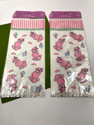 Bolsa vintage para festa violoncelo transparente com poodles rosa cães retrô 16 bolsas - Imagem 1 de 4