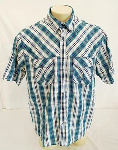 Woolrich Mens Outdoor's Fishing Hunting Shirt XL Hiking Plaid Green Short Sleeve - Picture 1 of 6
