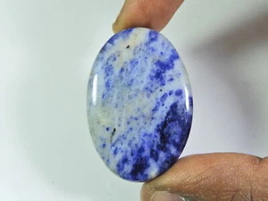 66Cts. NATURAL SODALITE CRYSTAL OVAL CABOCHON LOOSE GEMSTONE 28X40X06 MM - Picture 1 of 9