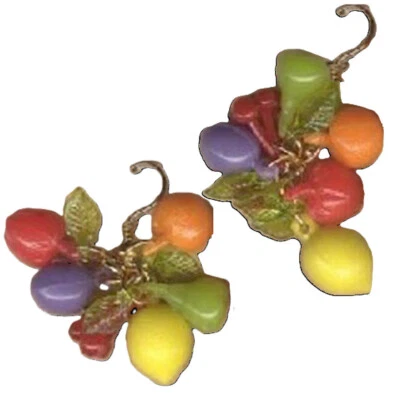 PENDIENTES Funky Retro Vintage Luau Fruta Tropical Playa Piscina Comida Novedad Joyería Foto 1 de 4