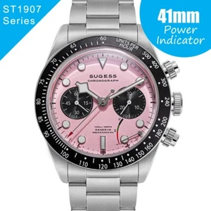 Seagull Sugess ST1907 Panda 41mm Pink Power Indicator Chronograph 1963 BNIB - Picture 1 of 23