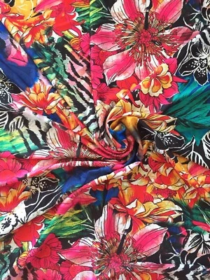 Hochwertig Digital-Print Seide Satin Stoff Meterware von Mariotti Italien - Bild 1 von 4