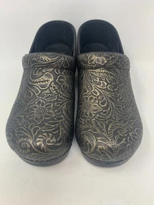 Womens Dansko Size EU 41 Professional Black Antique Tooled Pro Clog NEW 11M US - Picture 1 of 5