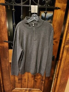 Faconnable Men's grey 1/4 Zip Pullover Cotton Sweater XL - Picture 1 of 6