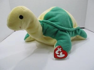 Ty Pillow Pal Snap Turtle Color block yellow green Plush Stuffed Animal  tag 9" - Picture 1 of 6