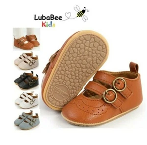 Baby Girl Shoes Mary Jane Flats First Walker Crib Dress shoes Sizes 0-18 Months - Picture 1 of 10