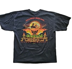 Sparks America 2009 Halloween Biker Bash Size XL T-Shirt Double Sided Black Gold - Picture 1 of 9