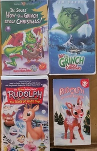 4x Christmas VHS lot: How The Grinch Stole Christmas & Rudolph Red-Nosed - Picture 1 of 14