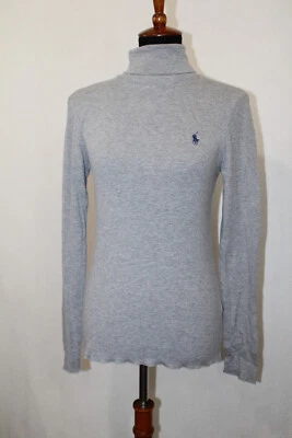Polo Ralph Lauren Sz L Gray Jersey Turtleneck Pullover Top Long Sleeves - Image 1 of 4