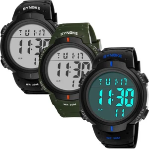 Mens Waterproof Digital Sports Watch LED Screen Large Face Military Watches Gift - Picture 1 of 27