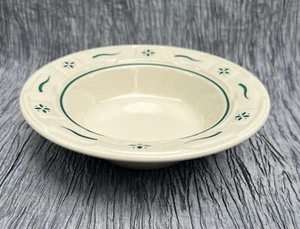 Longaberger Pottery W/T ceramic 6.5" Rim Fruit Dessert Bowl Heritage Green USA - Picture 1 of 4
