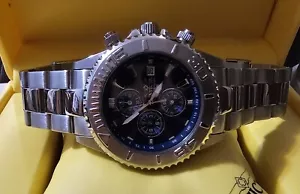 Invicta Diver Abyss Chronograph Mens Stainless Steel Blue new Battery Installed. - Picture 1 of 13