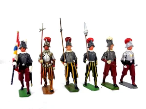 Vintage Britains Papal Swiss Guard Bundle x6 Toy Soldier 54mm Scale - Picture 1 of 6