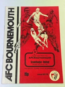 1977/78 Bournemouth V Scunthorpe United 21-01-1978 división 4 - Imagen 1 de 1