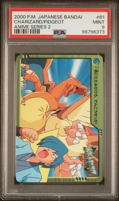 Tarjeta Pokémon PSA 9 Charizard/Pidgeot #61 Bandai Anime Series 2 2000 Foto 1 de 3