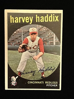 1959 Topps Harvey Haddix #184 Cincinnati Redlegs Muito Bom/Ex - Imagem 1 de 2