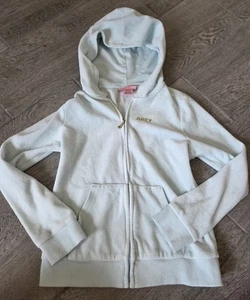 Juicy Couture Sweatshirt Girls 8/10 Pale Blue Velour Full Zip Hoodie Y2K School - Picture 1 of 4