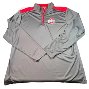 Ohio State Buckeyes Scarlet & Gray 1/4 Zip Maglione Manica Lunga Uomo XL Grigio Rosso - Foto 1 di 7