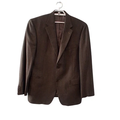 Gianfranco Ruffini Italy suit jacket mens L 44 cashmere & Worsted Glen Plaid - Image 1 of 4