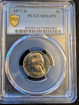 1977-D Jefferson Nickel, Uncirculated, Graded, MS-64 Full Step - Image 1 of 2