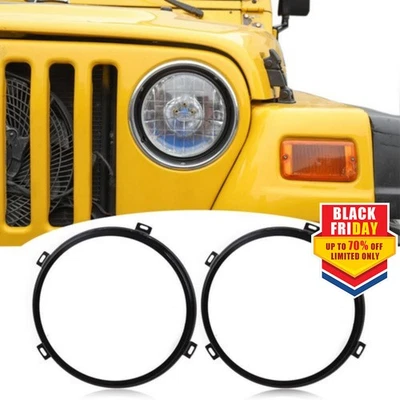 Soporte de montaje de anillo de faros de 7 pulgadas para Jeep TJ Wrangler 1997-06 A Foto 1 de 4