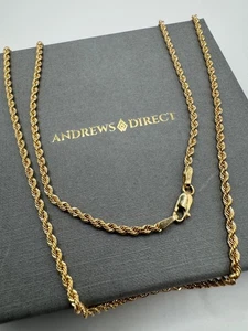 Kette 9 kt Gelbgold 2 mm diamantgeschliffenes Seil 20 Zoll/50 cm (0626) - Bild 1 von 5