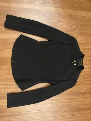 Jaqueta sob medida GUCCI preta peplum tamanho 38 mistura de seda excelente estado Japão - Imagem 1 de 4