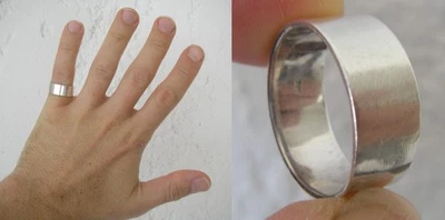 TAILLE 56  bague bandeau en Argent MASSIF 925 / 4gr N°356 - Photo 1/4