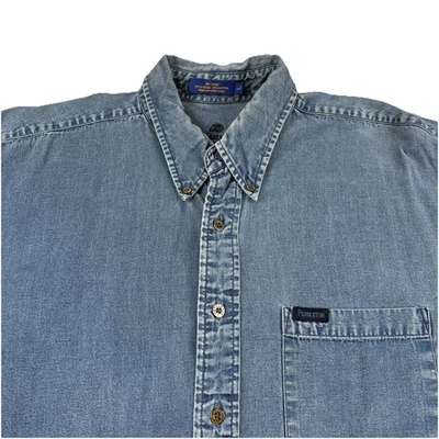 Camisa Denim Vintage Pendleton Abotonada Para Hombres L Azul Metal Botones Cuello Botón  Foto 1 de 4