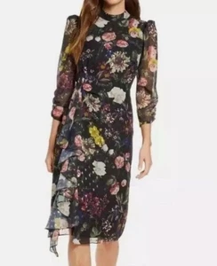 Nuevo con etiquetas Vestido ELIZA J Floral Metálico Manga Larga Body Con Gasa Talla 6 - Imagen 1 de 12