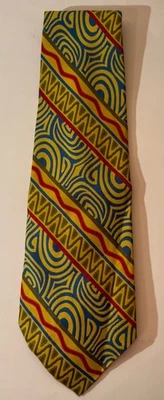 Vintage Chadwick by Wembley Tie Yellow & Brown & Blue & Red  - Image 1 of 4