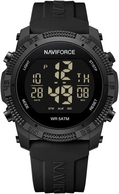 NAVIFORCE Men Sports Waterproof Digital Watches with Stopwatch Alarm black  - Image 1 of 4