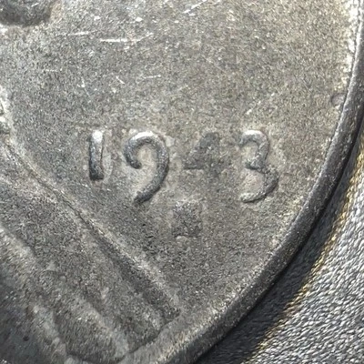 1943-S Lincoln Steel "Very Weak 4 and Filled S" Error Cent Penny XF - Image 1 of 3