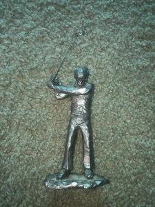 Statua golf in peltro 6" fatta a mano vintage figura arte made in USA - Foto 1 di 6