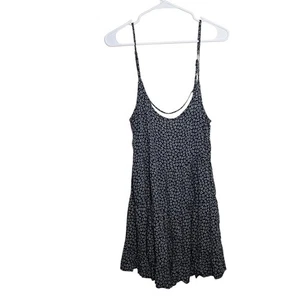Brandy Melville Dress Women's One Size Blue Floral Tiered Mini Open Back - Picture 1 of 6