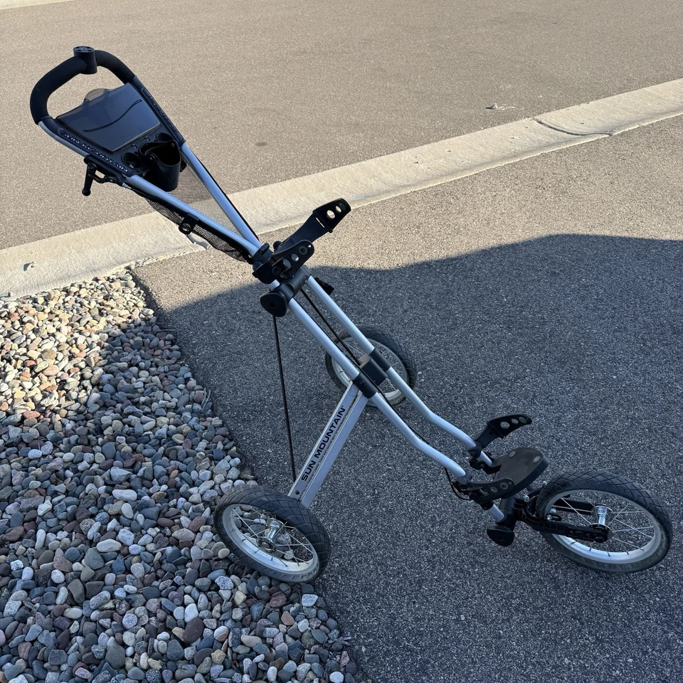 Sun Mountain Speed Cart V1 3 Wheel Golf Bag Cart Foldable Gray - Image 1 of 4