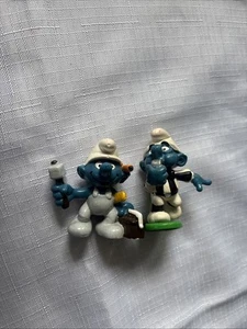 SMURF rare Vintage Toy Figure Collectible 1984 Referee + 1 Extra SMURF - Picture 1 of 10