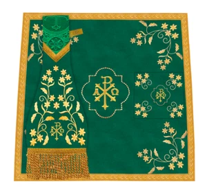 Catholic Embroidered Mass set - Church Vestment - Picture 1 of 23