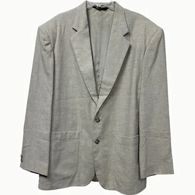 Blazer Abrigo Chaqueta Deportiva City Streets Tostado Tejido Mezcla de Lino Pecho Único M Foto 1 de 4