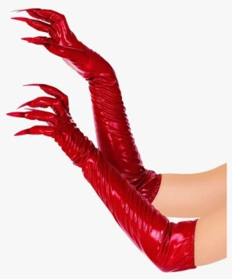 Leg Avenue Women's Costume Red Vinyl Claw Gloves Large - Image 1 of 3