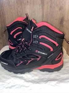 š„NWOTš„DYKHMiLY Steel Toe Womens Boots, Pink & Black, sz 8 - Picture 1 of 9