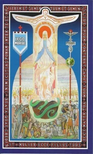 Legion of Mary Tessera dreifach gefaltete 1" Wunderbare Medaille und Heilige Karte von O L der Gnade - Bild 1 von 7
