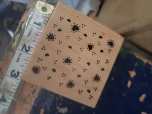 brand stamp blurred- Hearts and dots rubber stamp - Picture 1 of 3