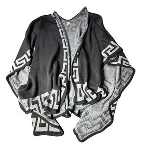 Evelyn K. Open Front Poncho Cape Shawl Geometric Print Cover Up - Picture 1 of 3