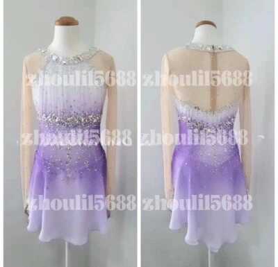 ICE DANCING Women's figure skating dress Competition custom skater skirt - Handmade