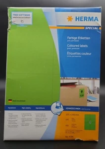 HERMA 4399 Farbige Etiketten A4 105x148 mm grün Papier matt 400 St.. ✅ - Bild 1 von 1